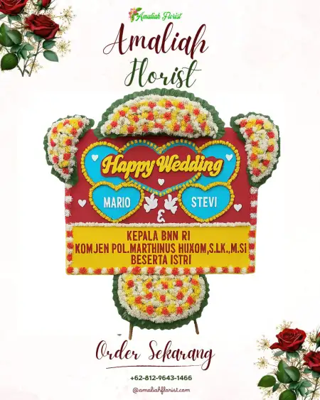 Papan Bunga Pernikahan Basirih